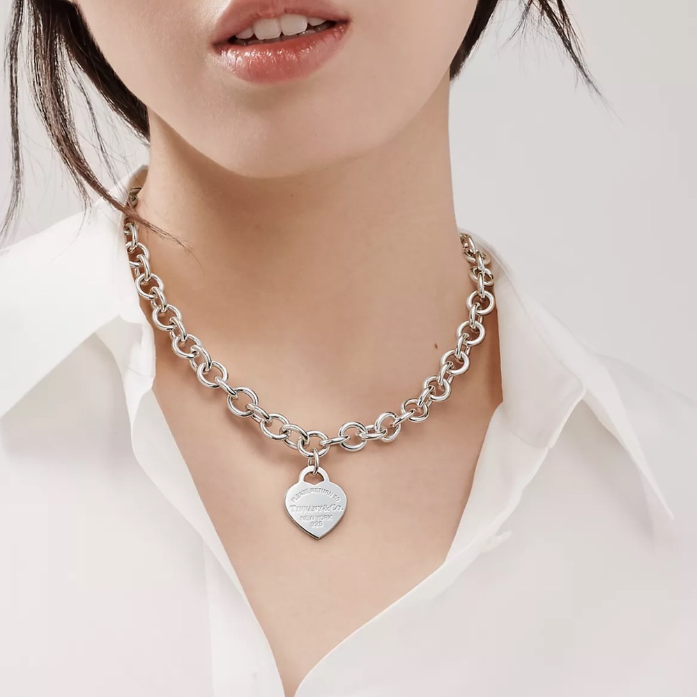 Heart Tag Chain Link Necklace Tiffany and Co.